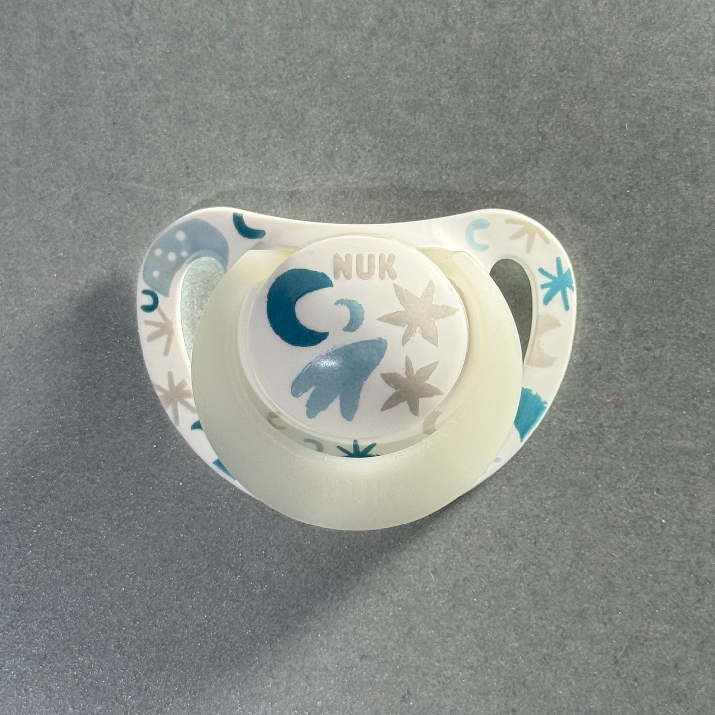 NUK White with Blue Moon & Stars Reborn Magnetic Dummy - self fit magnet