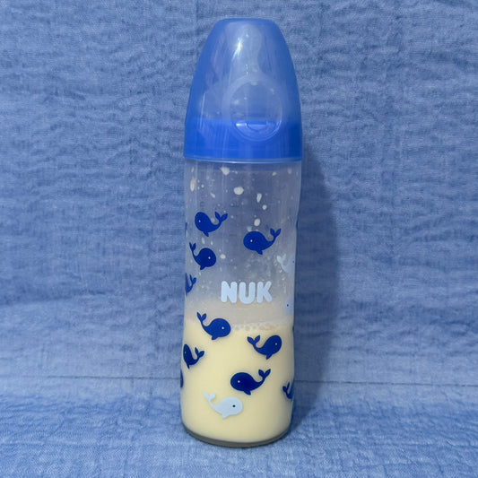 NUK Blue Whales Reborn Fake Milk Bottle 8oz