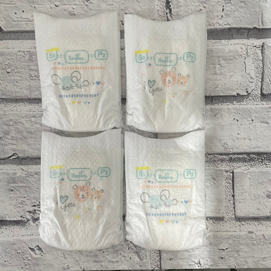 Reborn Pampers Nappies Size P2 Preemie x4