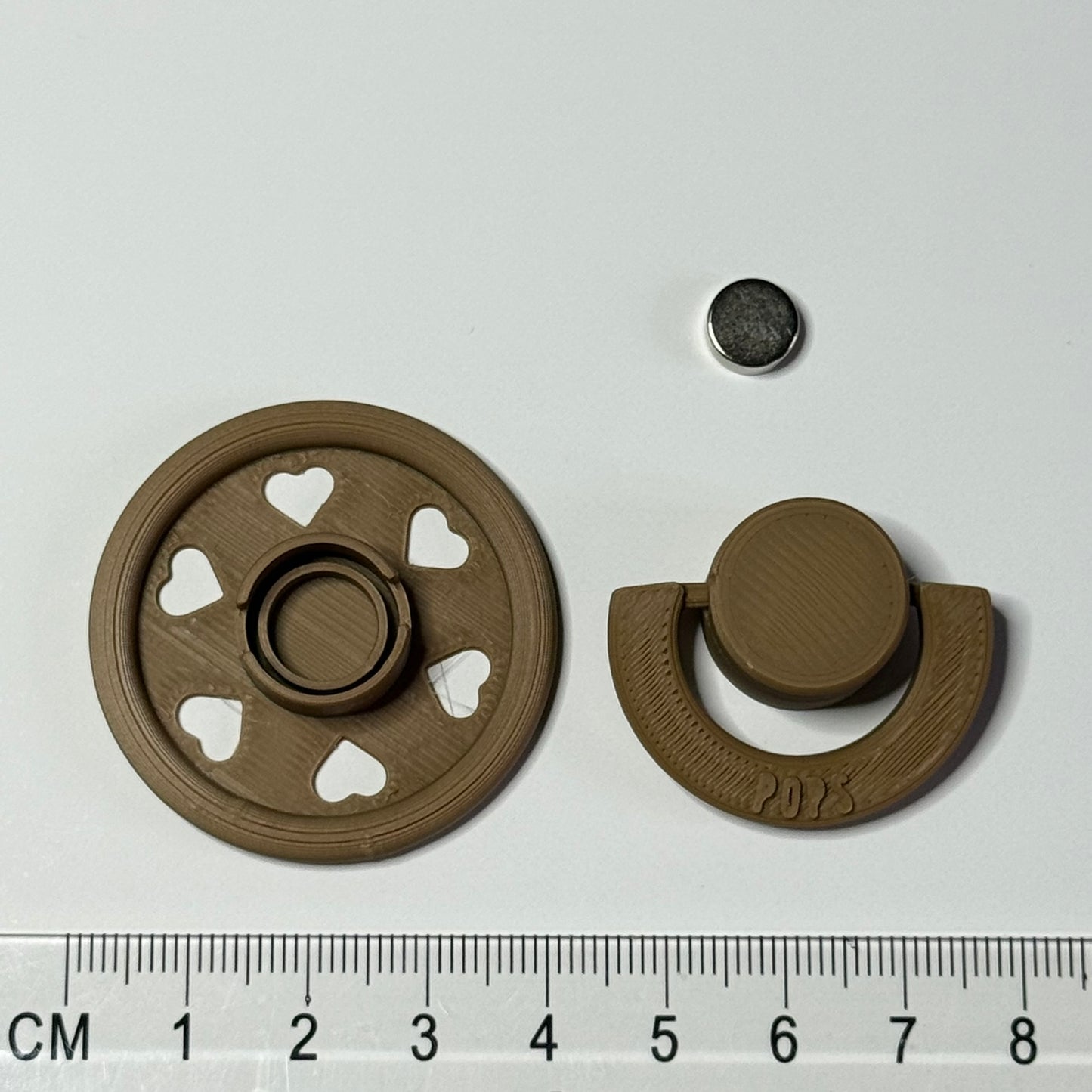 POPS by Granny P Cappuccino Hearts Reborn Reversible Magnet Dummy / Pacifier