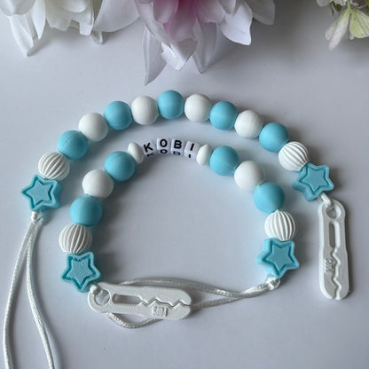 POPS Dummy Clip - Blue & White Stars & Lanterns - Can be personalised