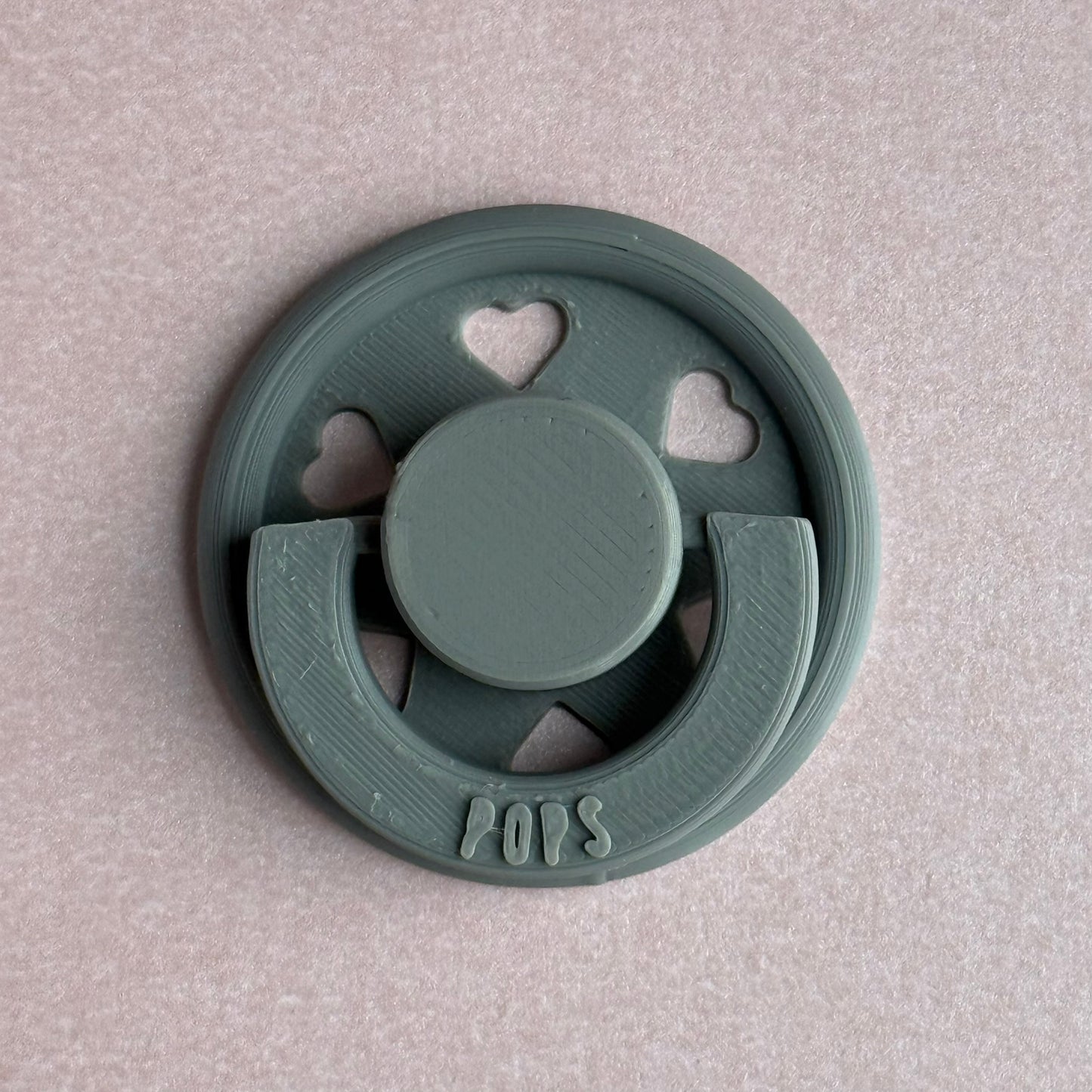 POPS by Granny P Grey Hearts Reborn Magnetic Dummy / Pacifier