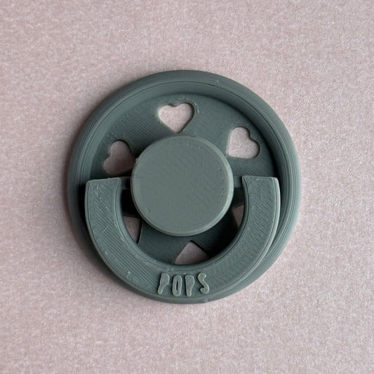 POPS by Granny P Grey Hearts Reborn Magnetic Dummy / Pacifier