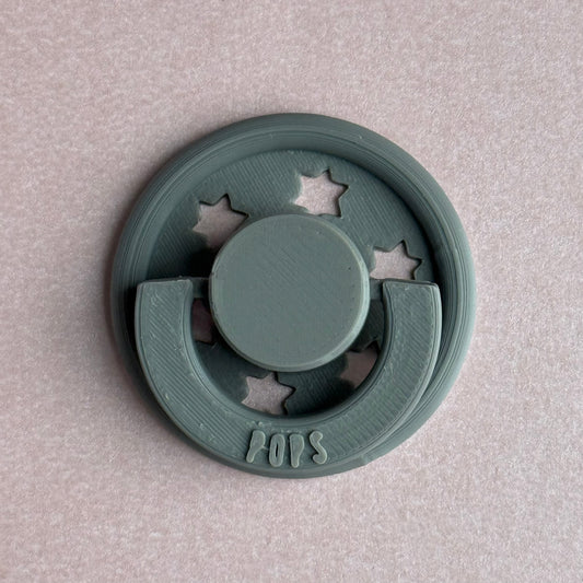 POPS by Granny P Grey Stars Reborn Magnetic Dummy / Pacifier