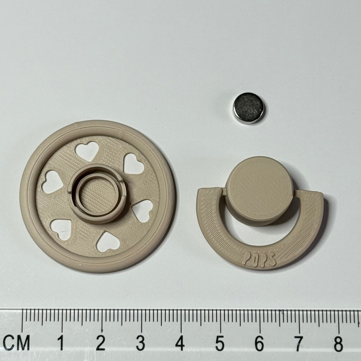 POPS by Granny P Latte Hearts Reborn Reversible Magnet Dummy / Pacifier