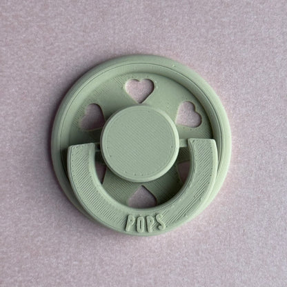 POPS by Granny P Light Khaki Hearts Reborn Magnetic Dummy / Pacifier