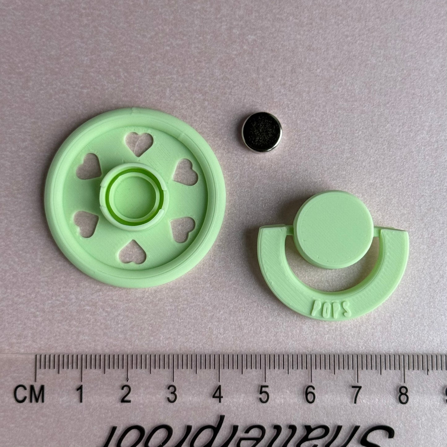 POPS by Granny P Mint Hearts Reborn Magnetic Dummy / Pacifier