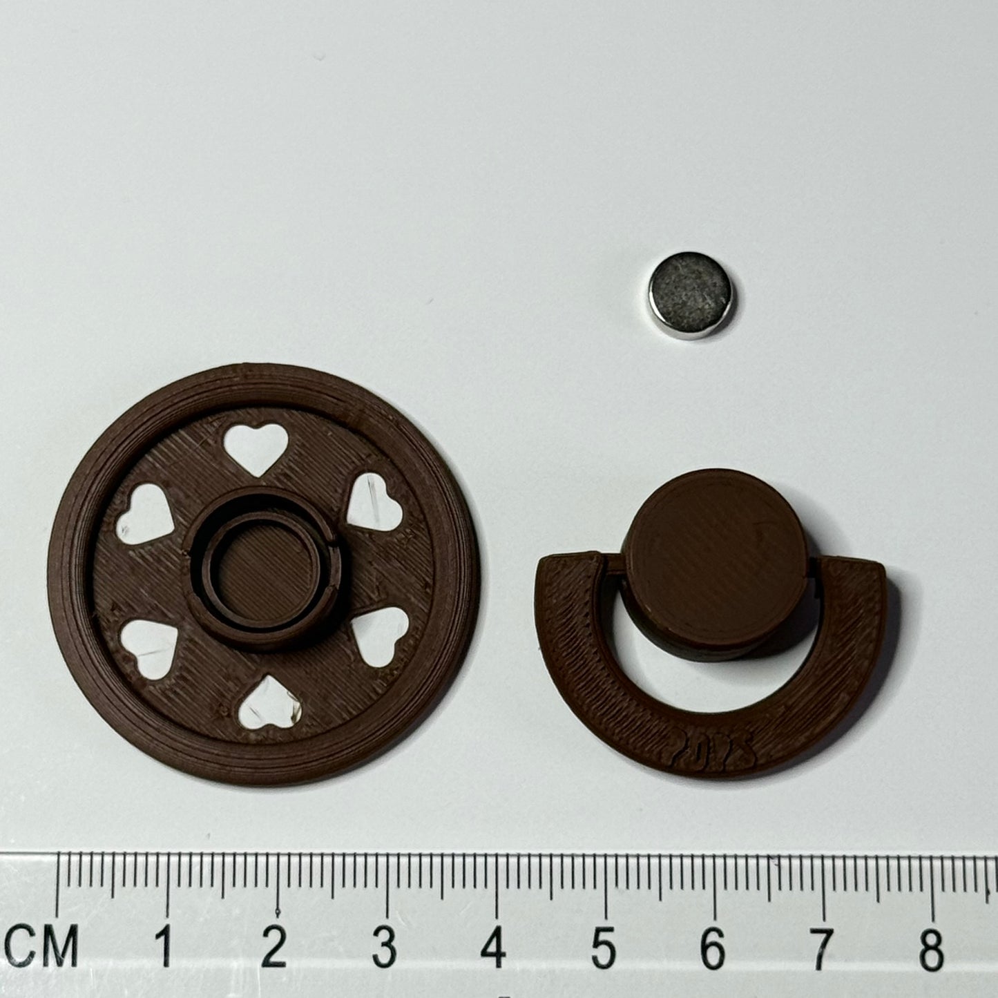 POPS by Granny P Mocha Hearts Reborn Reversible Magnet Dummy / Pacifier