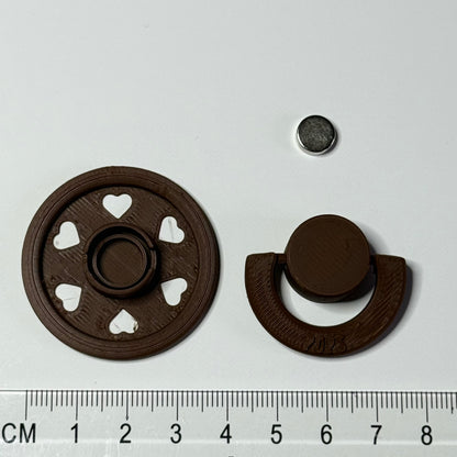 POPS by Granny P Mocha Hearts Reborn Reversible Magnet Dummy / Pacifier