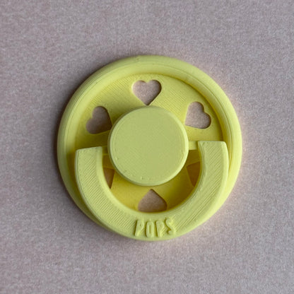 POPS by Granny P Pale Yellow Hearts Reborn Magnetic Dummy / Pacifier