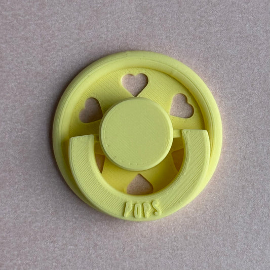 POPS by Granny P Pale Yellow Hearts Reborn Magnetic Dummy / Pacifier