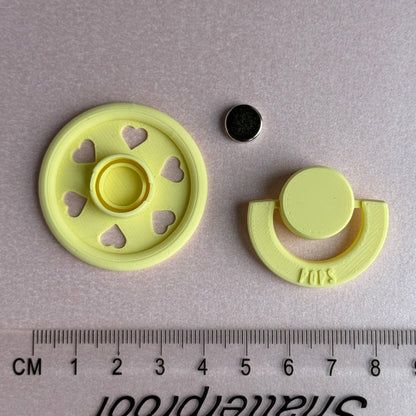 POPS by Granny P Pale Yellow Hearts Reborn Magnetic Dummy / Pacifier