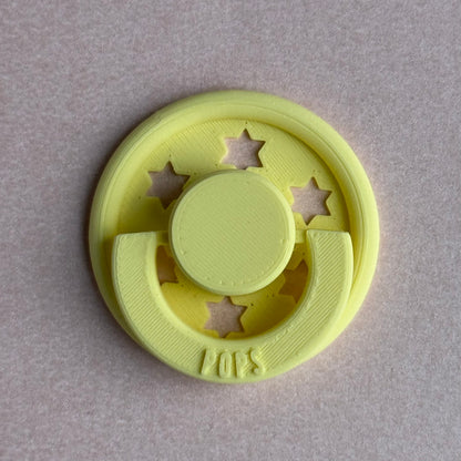 POPS by Granny P Pale Yellow Stars Reborn Magnetic Dummy / Pacifier