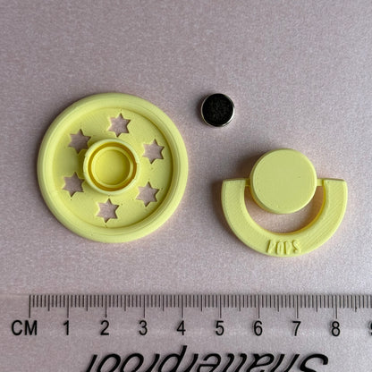 POPS by Granny P Pale Yellow Stars Reborn Magnetic Dummy / Pacifier