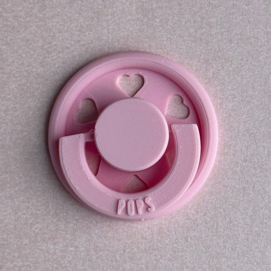 POPS by Granny P Pink Hearts Reborn Magnetic Dummy / Pacifier