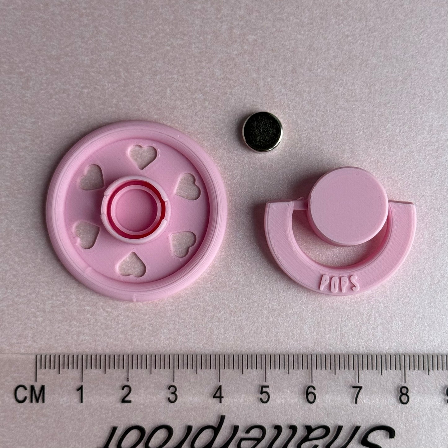 POPS by Granny P Pink Hearts Reborn Magnetic Dummy / Pacifier