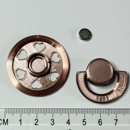 POPS by Granny P Rose Gold Hearts Reborn Reversible Magnet Dummy / Pacifier