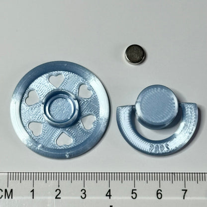 POPS by Granny P Silk Blue Hearts Reborn Reversible Magnet Dummy / Pacifier