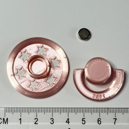 POPS by Granny P Silk Pink Stars Reborn Reversible Magnet Dummy / Pacifier