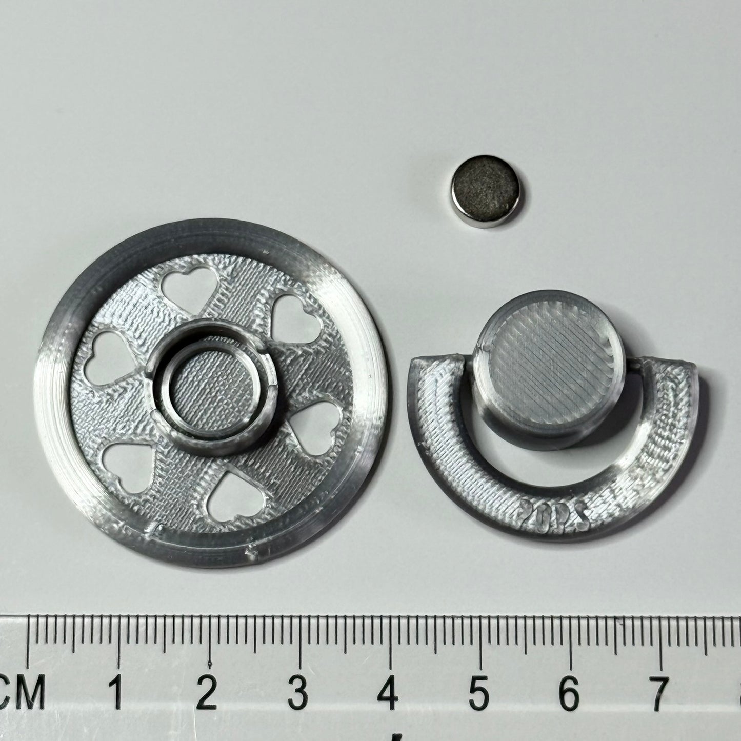 POPS by Granny P Silver Hearts Reborn Reversible Magnet Dummy / Pacifier