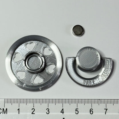 POPS by Granny P Silver Hearts Reborn Reversible Magnet Dummy / Pacifier