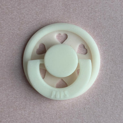 POPS by Granny P White Hearts Reborn Magnetic Dummy / Pacifier