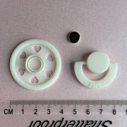 POPS by Granny P White Hearts Reborn Magnetic Dummy / Pacifier