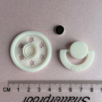 POPS by Granny P White Stars Reborn Magnetic Dummy / Pacifier