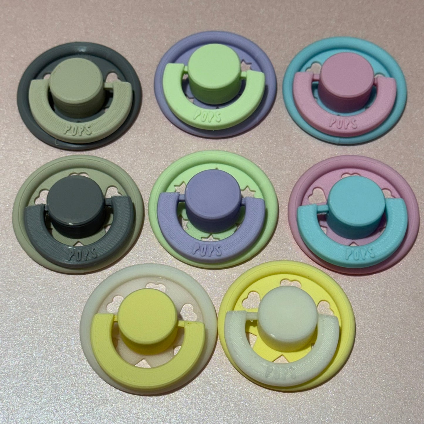 POPS by Granny P Blue Hearts Reborn Magnetic Dummy / Pacifier