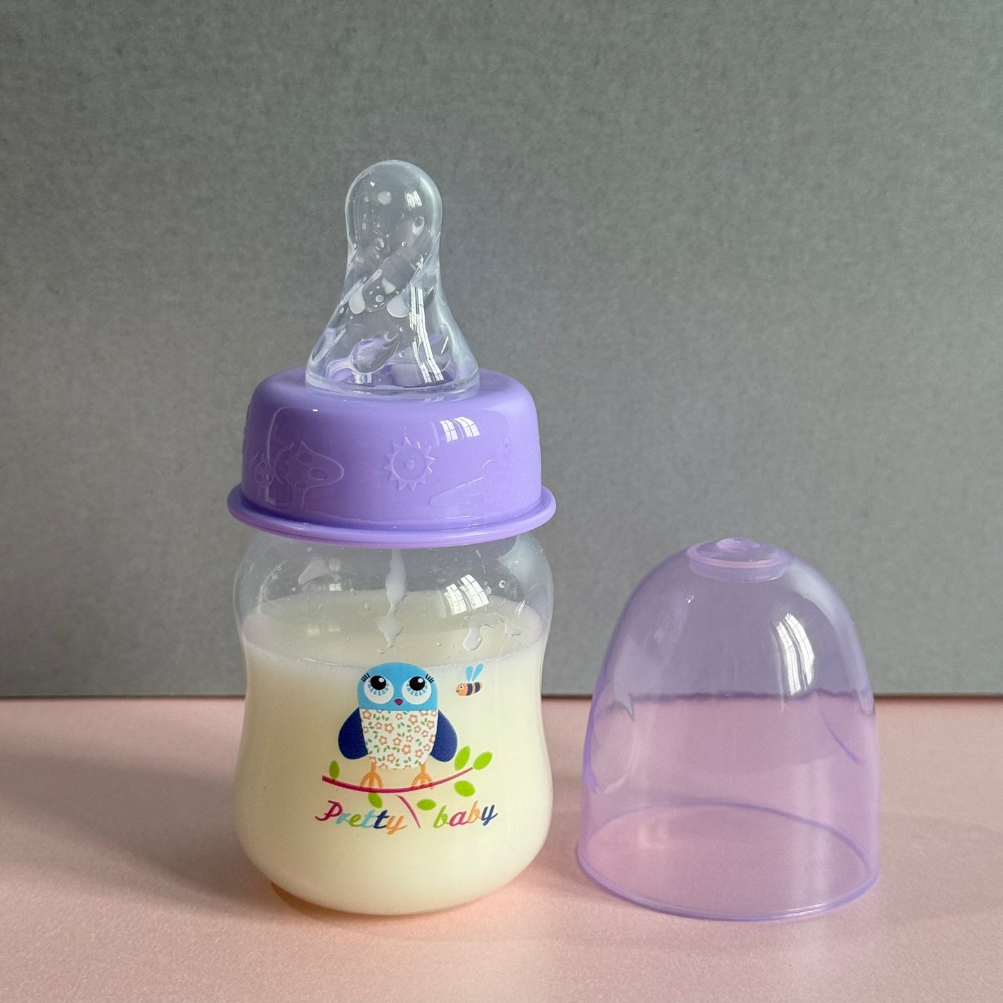 Purple Owl Printed Reborn Fake Milk Bottle 60ml