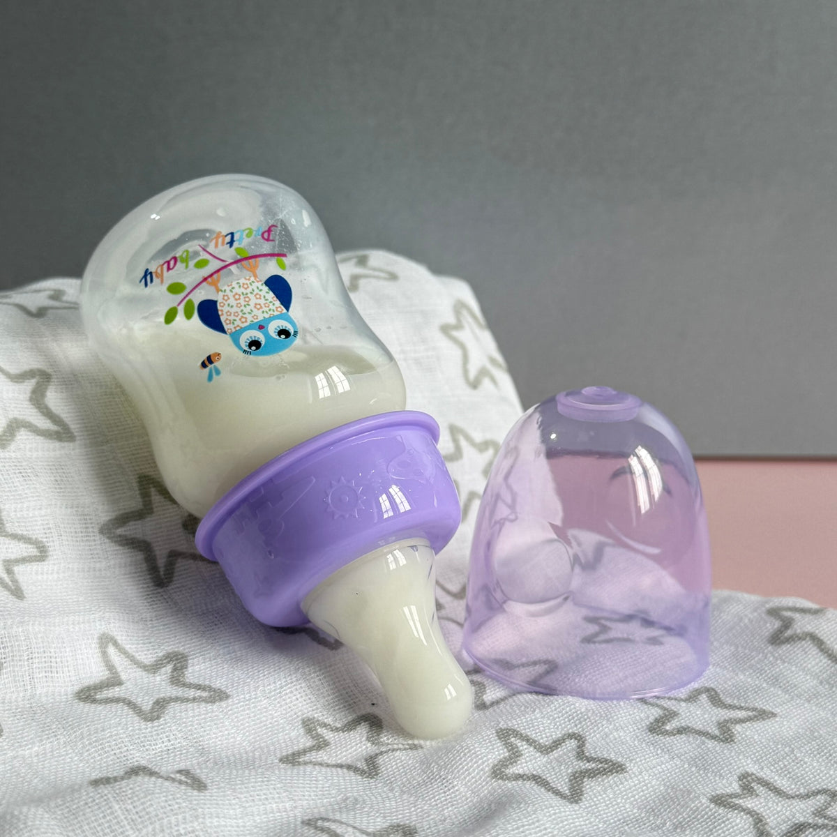 Purple Owl Printed Reborn Fake Milk Bottle 60ml