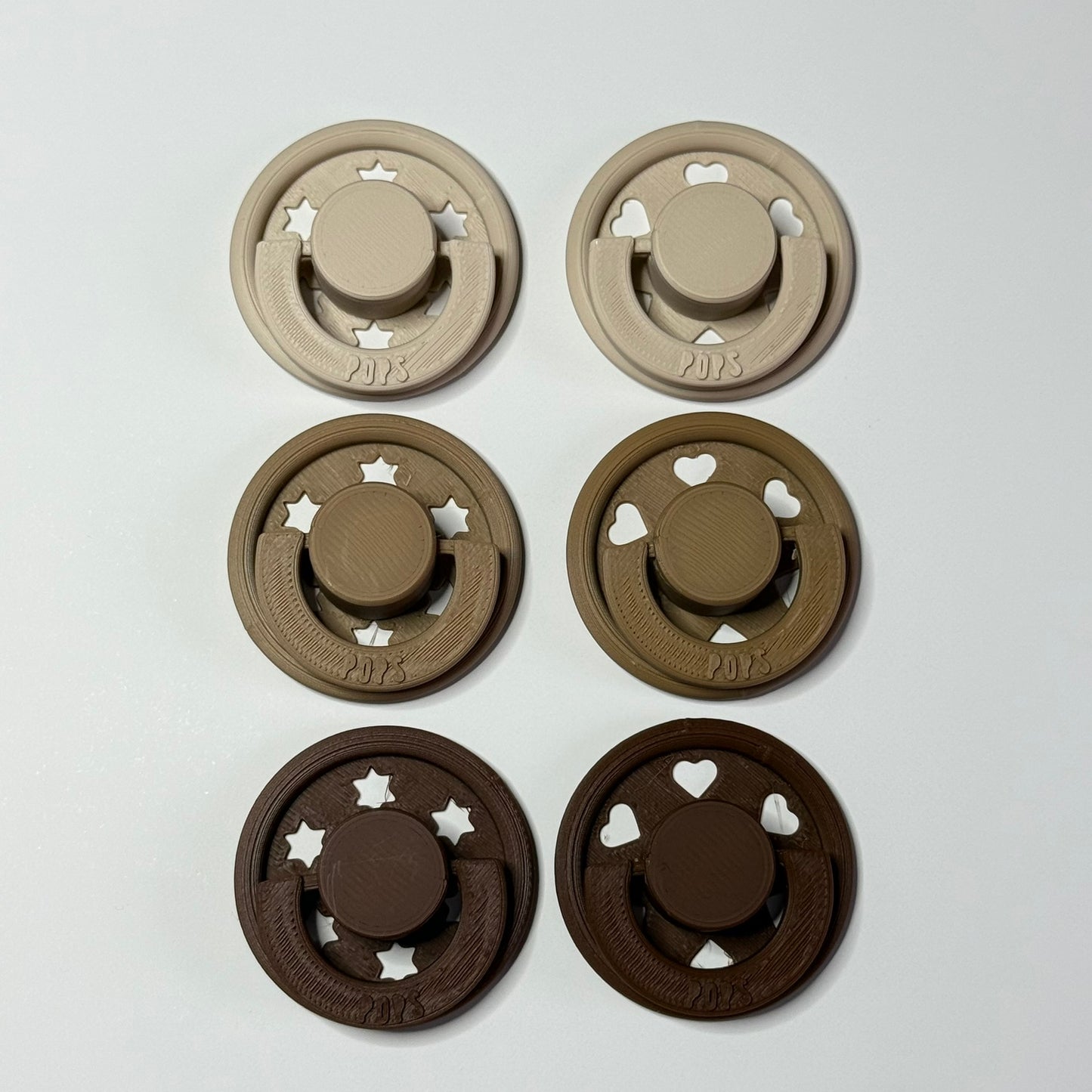 POPS by Granny P Mocha Hearts Reborn Reversible Magnet Dummy / Pacifier