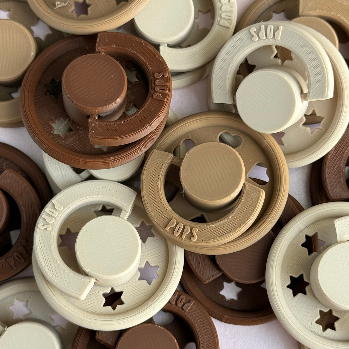 POPS by Granny P Mocha Hearts Reborn Reversible Magnet Dummy / Pacifier