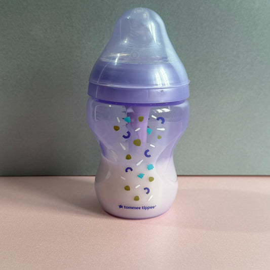 Tommee Tippee Lilac Anti Colic Reborn Fake Milk Bottle 9oz
