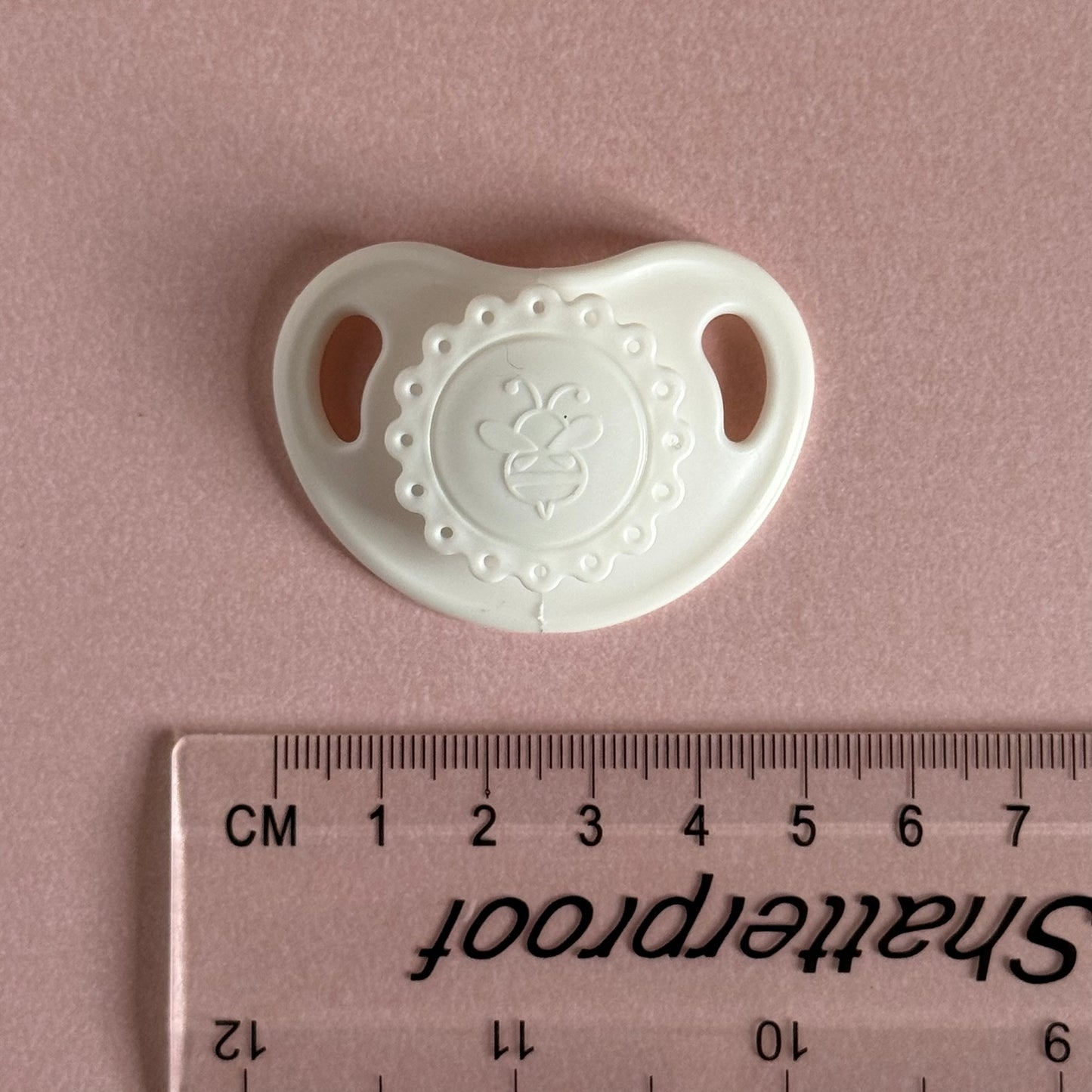 Newborn Vintage Off White HoneyBug Reborn Magnetic Dummy /Pacifier & Beaded Clip