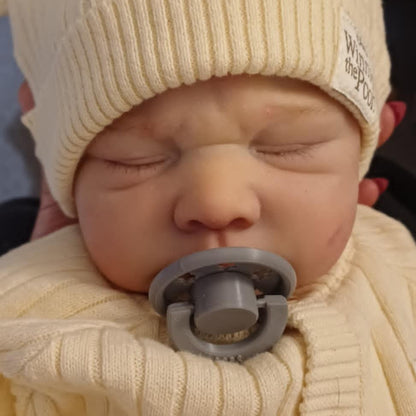 POPS by Granny P Grey Stars Reborn Reversible Magnet Dummy / Pacifier