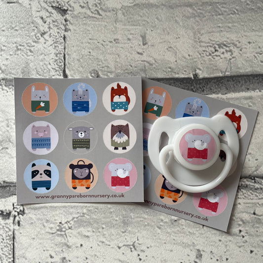 Baby Animals Round Reborn Magnetic Dummy Stickers