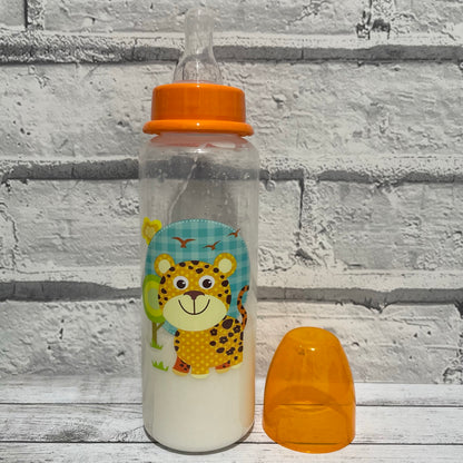 Orange Cheetah Reborn Fake Milk Bottle 8oz
