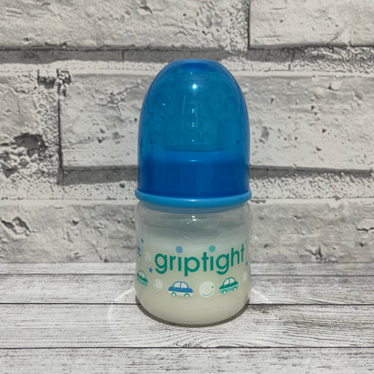Griptight Blue Cars Reborn Fake Milk Bottle 2oz