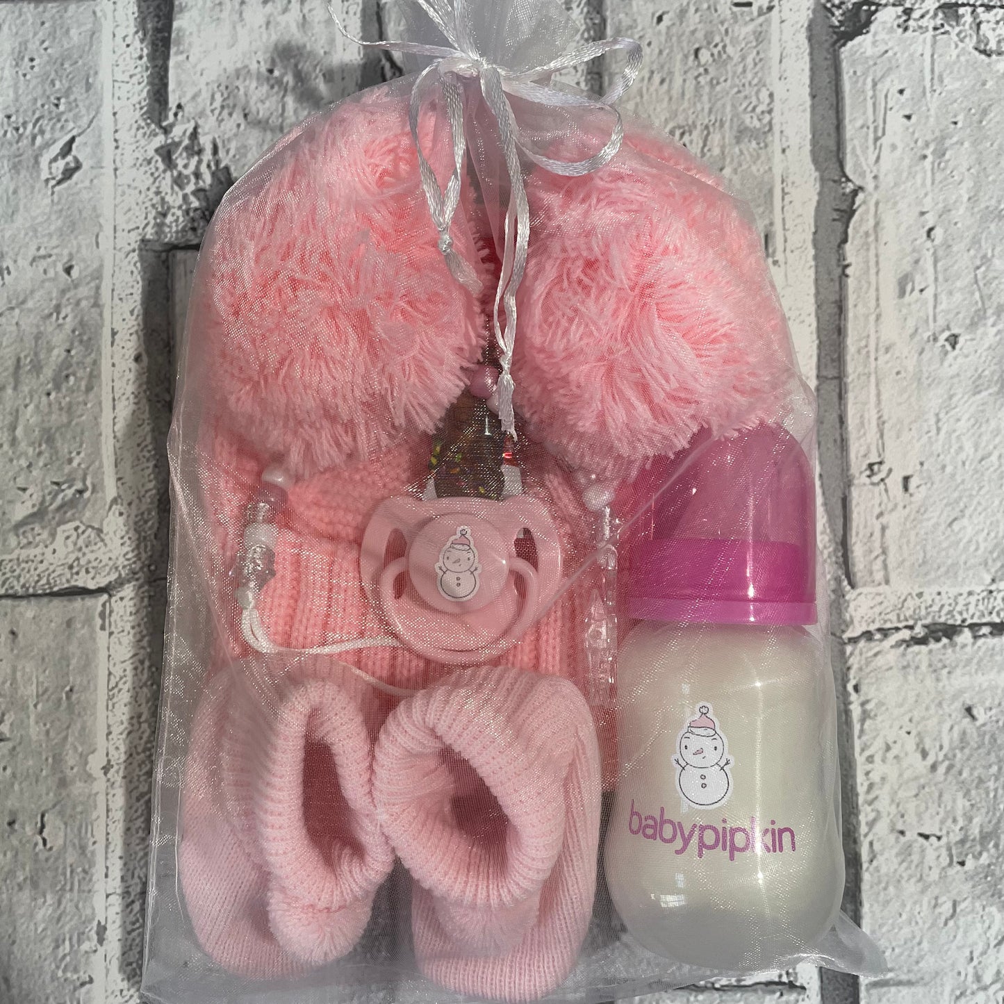 Christmas Pink Snowman Reborn Doll Gift Set